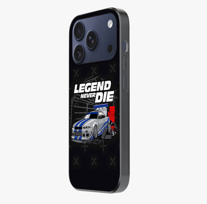 Midnight Racing Legacy Glass Case photographed in natural light showing reflective finish and design depth.