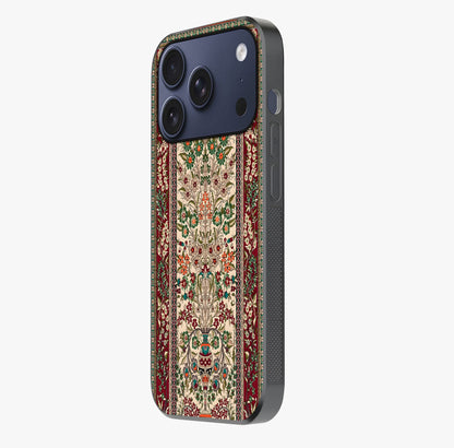 Persian Inspired Glass Case photographed in natural light showing reflective finish and design depth.