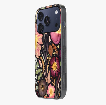 Petal Dream Tapestry Glass Case photographed in natural light showing reflective finish and design depth.