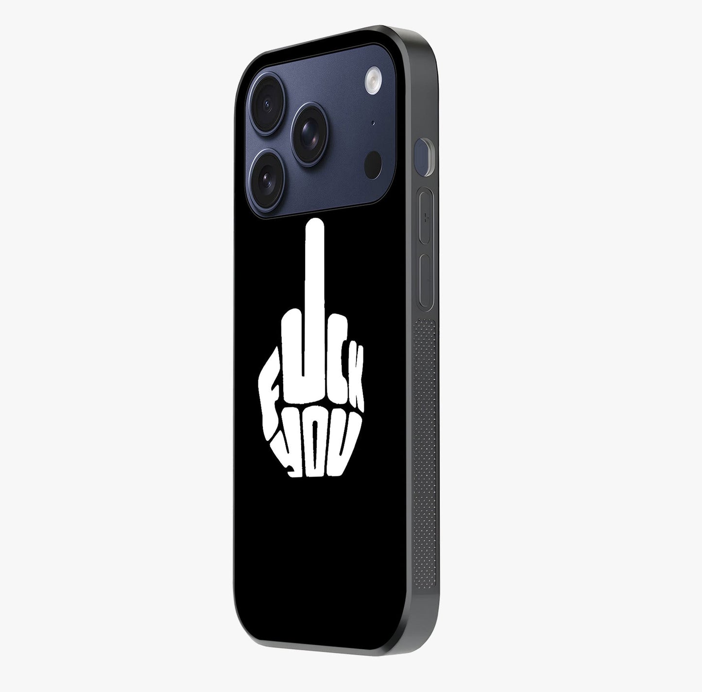 Rebel Mode On Glass Case photographed in natural light showing reflective finish and design depth.