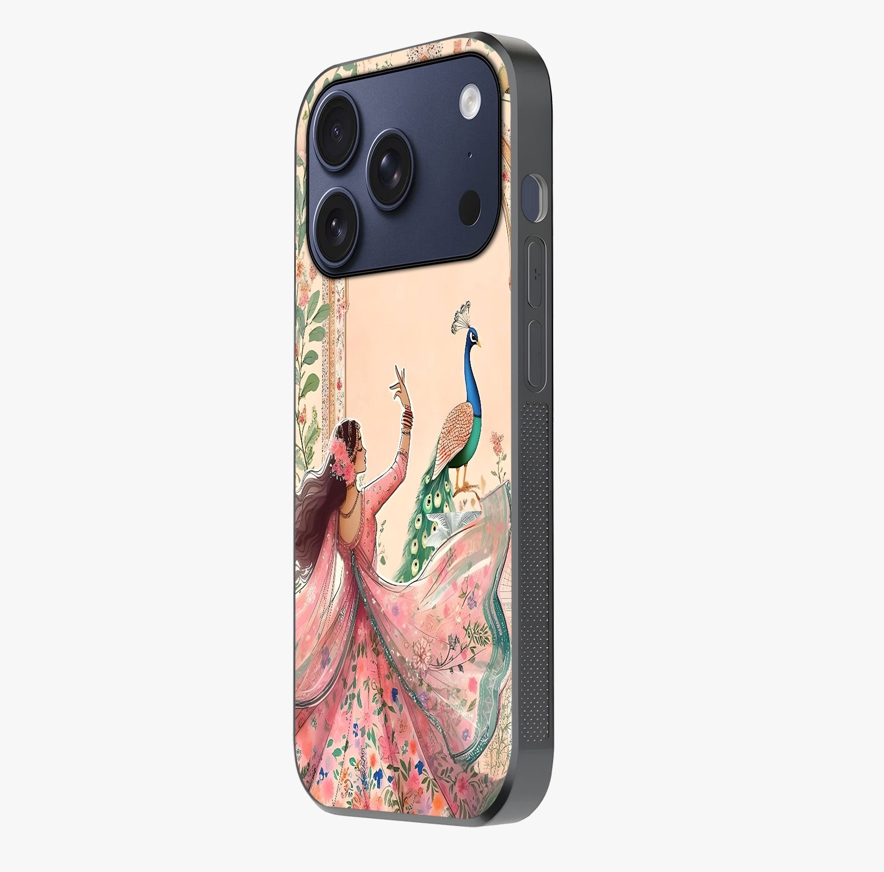 Royal Grace Muse Glass Case photographed in natural light showing reflective finish and design depth.