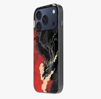 Shadow Dragon Fury Glass Case photographed in natural light showing reflective finish and design depth.