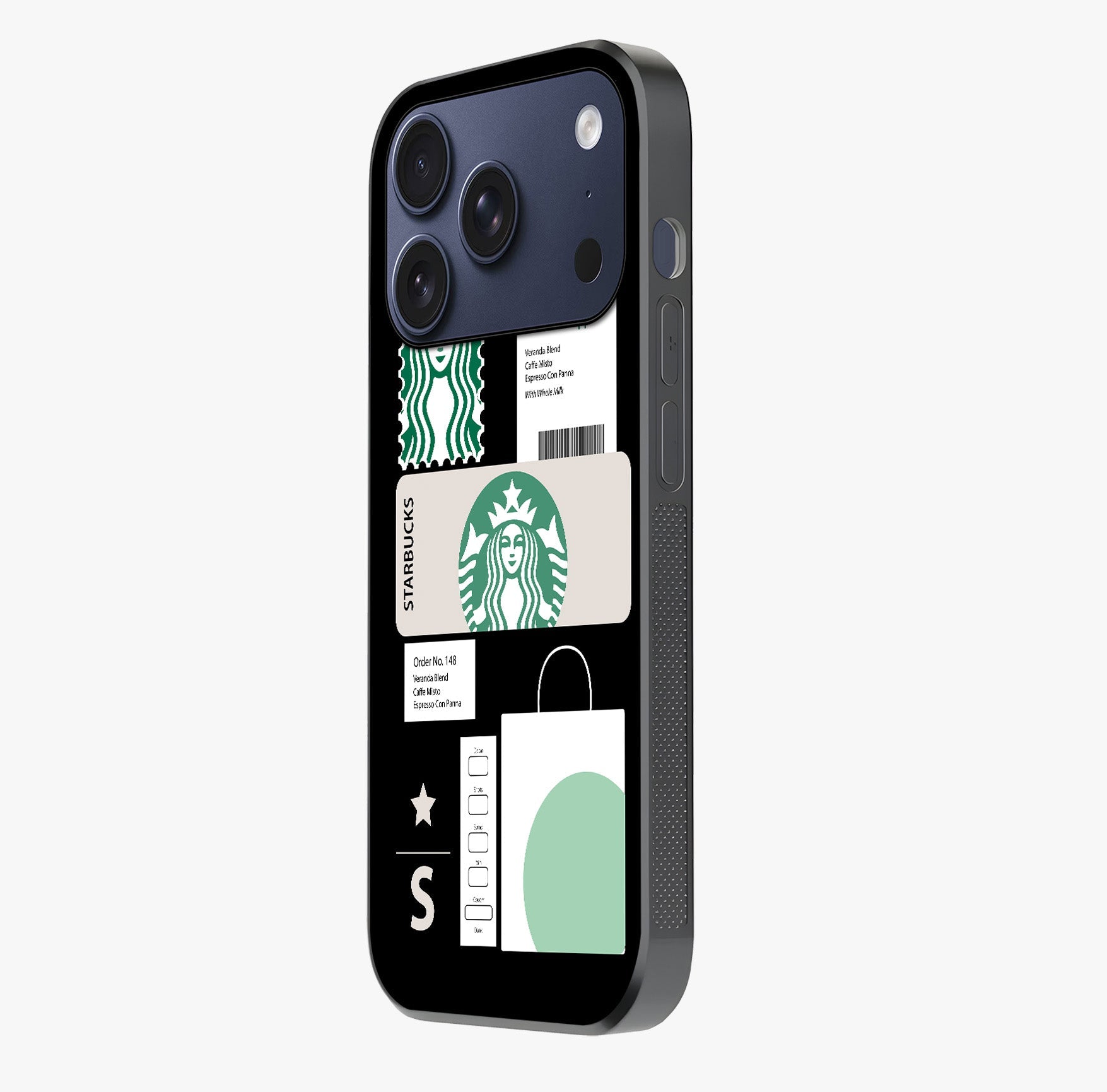 Starbucks Mocha Glass Case photographed in natural light showing reflective finish and design depth.