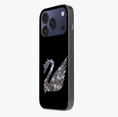 Starlit Swan Grace Glass Case photographed in natural light showing reflective finish and design depth.