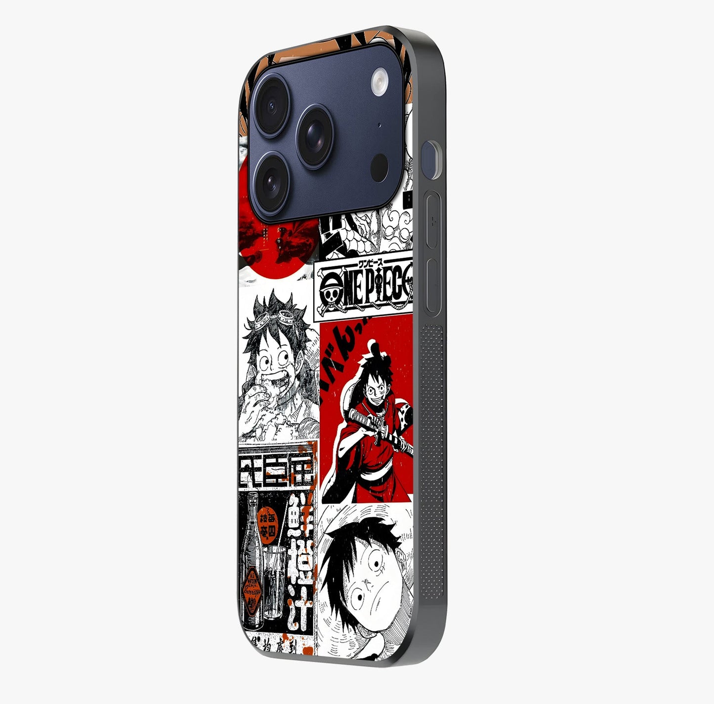 Strawhat Chaos Panels Glass Case photographed in natural light showing reflective finish and design depth.