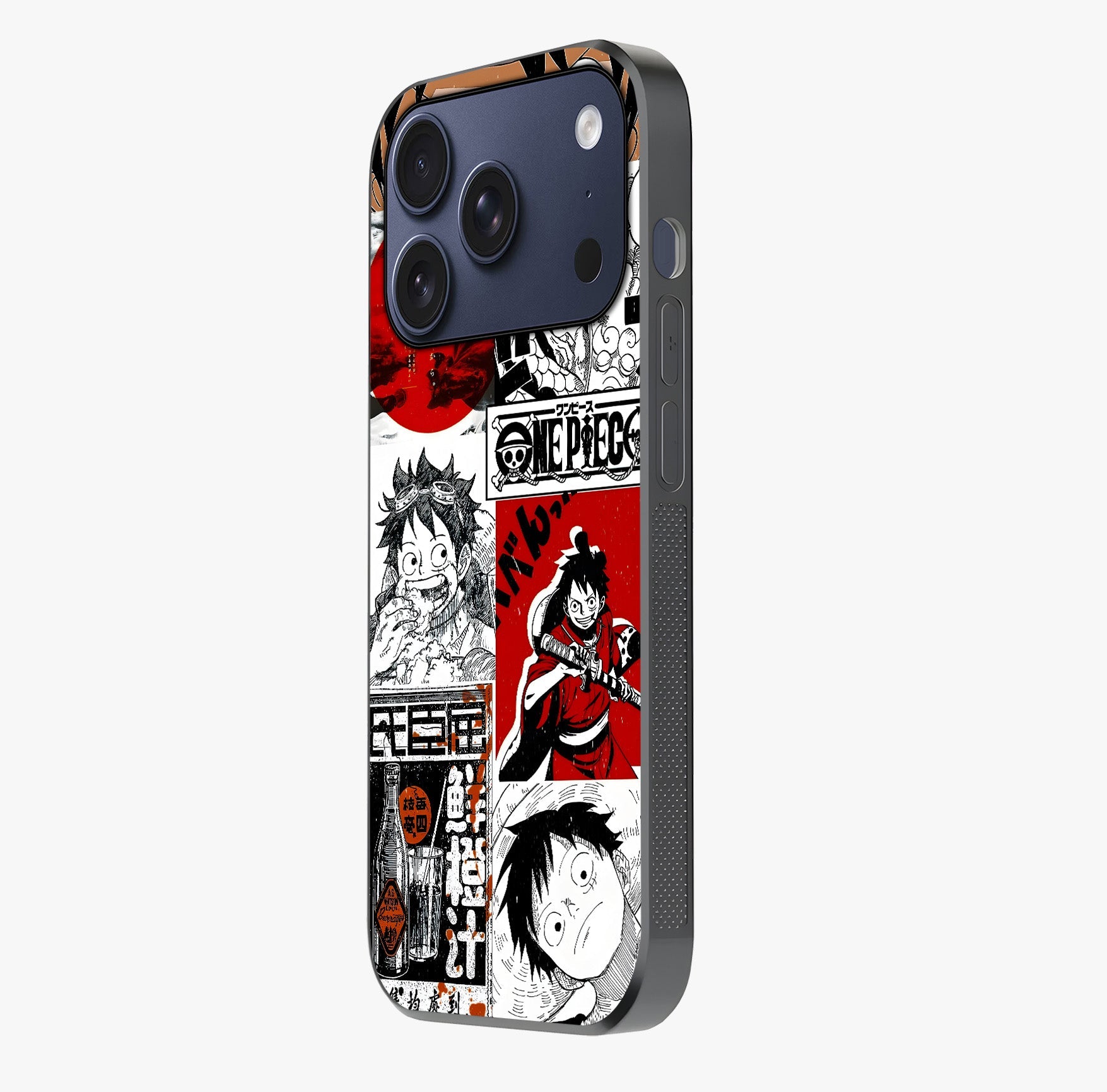 Strawhat Chaos Panels Glass Case photographed in natural light showing reflective finish and design depth.