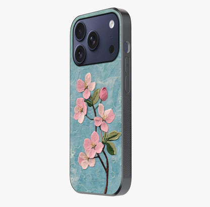 Threaded Blossom Breeze Glass Case photographed in natural light showing reflective finish and design depth.