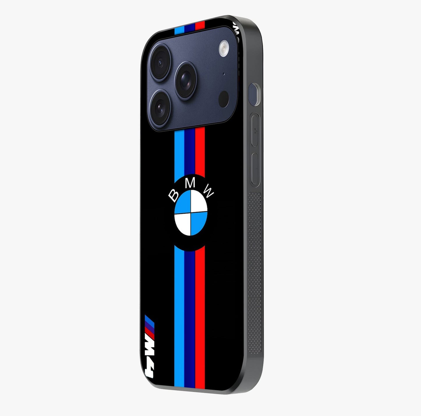 Turbo Bmw Beast Glass Case photographed in natural light showing reflective finish and design depth.