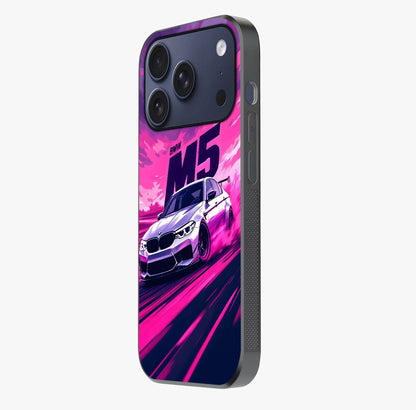 Velocity Drift Pulse Glass Case photographed in natural light showing reflective finish and design depth.