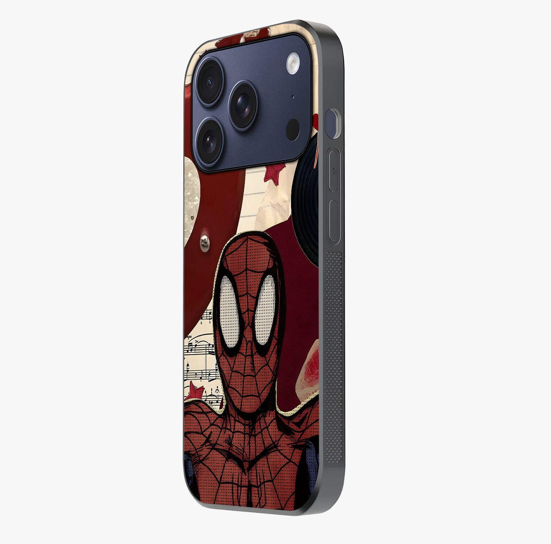 Web Warrior Vibes Glass Case photographed in natural light showing reflective finish and design depth.