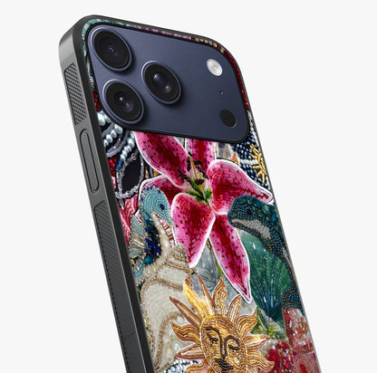 Beaded Garden Fantasy Glass Case captured at a warm angle highlighting gloss, texture and premium glass finish.