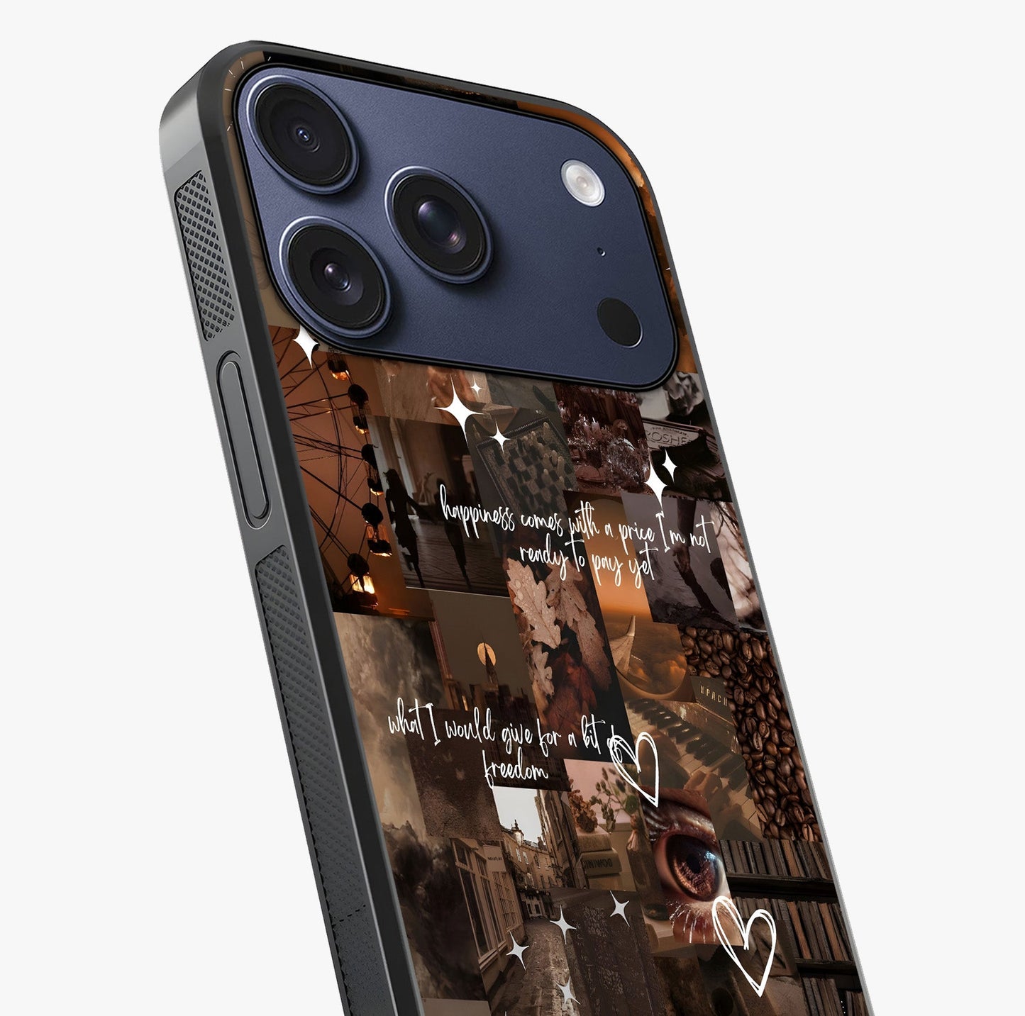 Bittersweet Aesthetic Chaos Glass Case captured at a warm angle highlighting gloss, texture and premium glass finish.