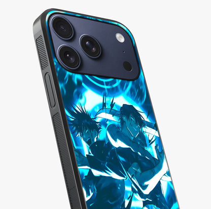 Cursed Energy Clash Glass Case captured at a warm angle highlighting gloss, texture and premium glass finish.