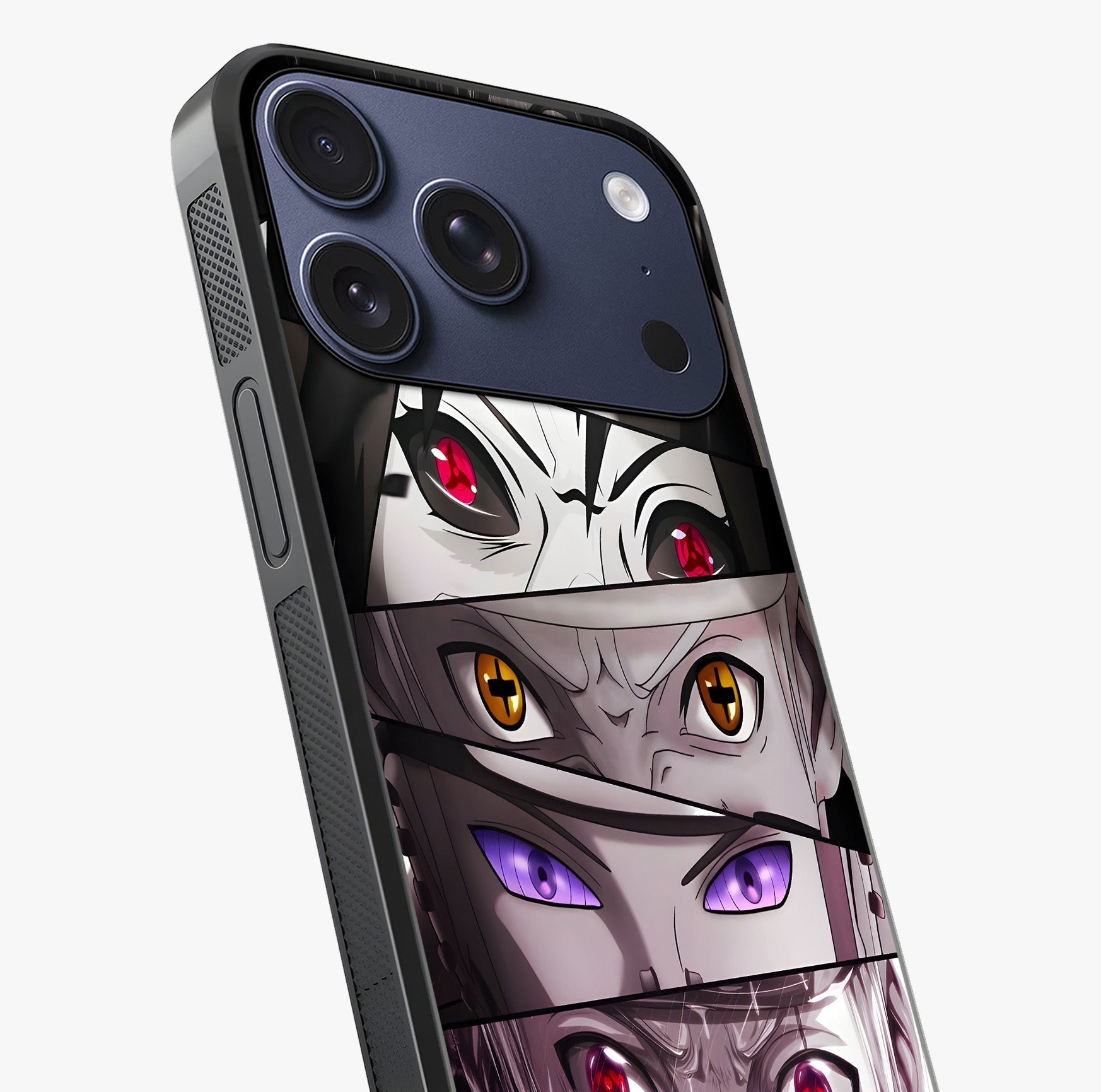 Eyes Of Destiny Glass Case captured at a warm angle highlighting gloss, texture and premium glass finish.