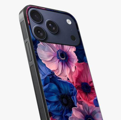 Flower Paper Art Pattern Glass Case captured at a warm angle highlighting gloss, texture and premium glass finish.