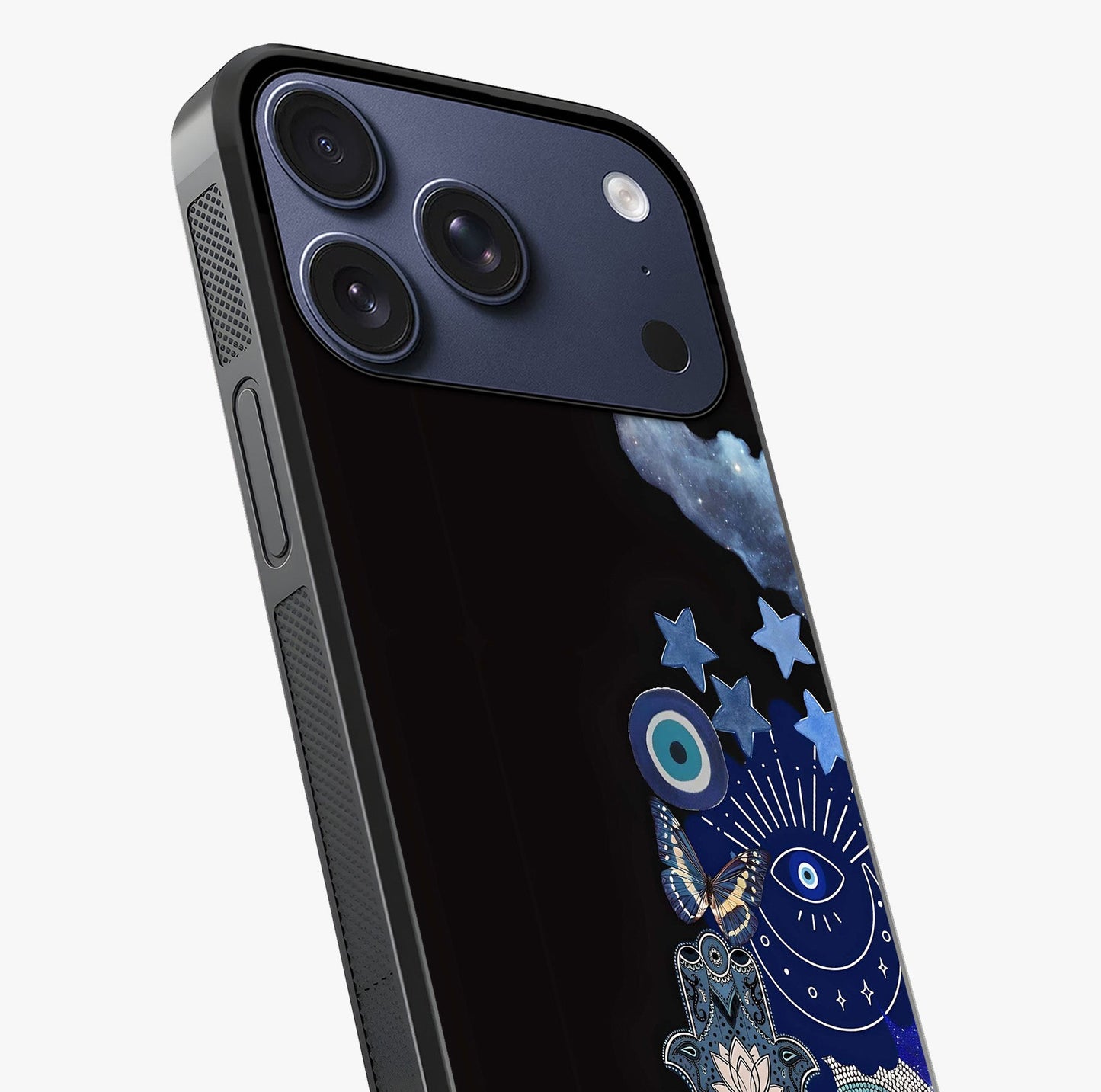 Galactic Charm Cluster Glass Case captured at a warm angle highlighting gloss, texture and premium glass finish.