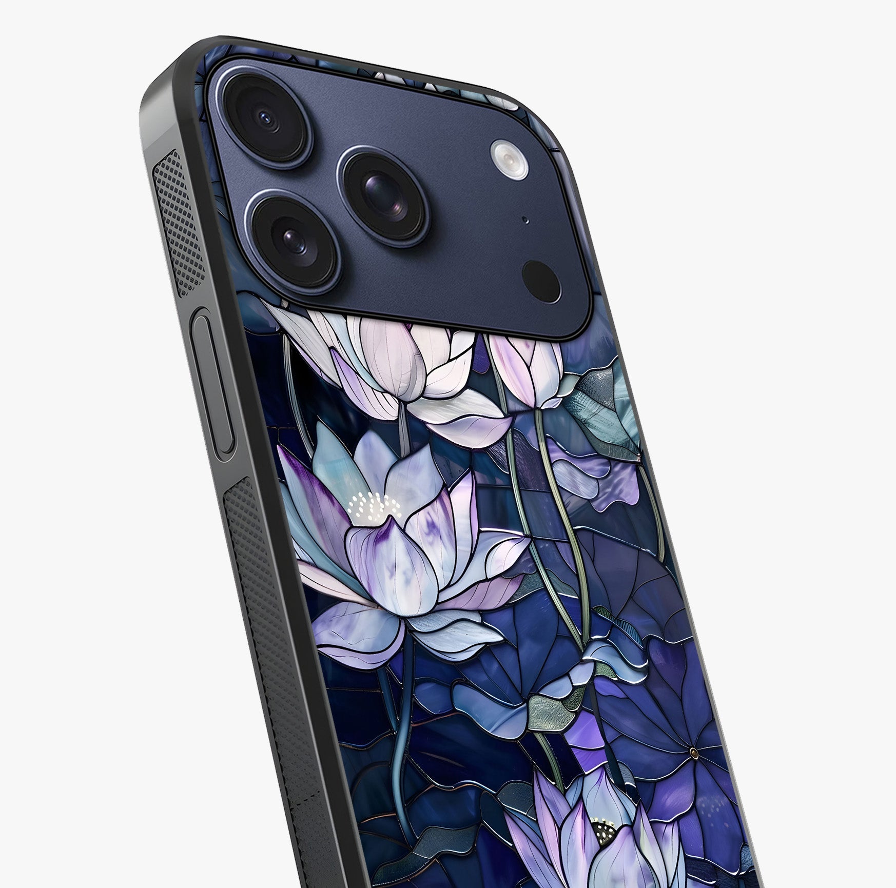 Gloss Petal Rush Glass Case captured at a warm angle highlighting gloss, texture and premium glass finish.
