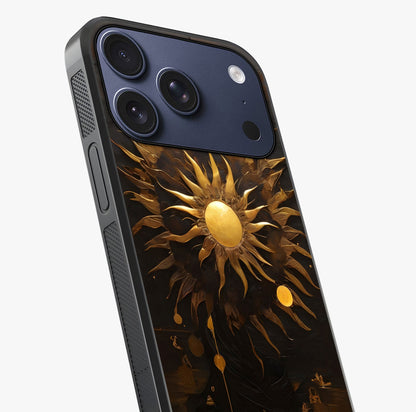 Golden Stallion Moonride Glass Case captured at a warm angle highlighting gloss, texture and premium glass finish.