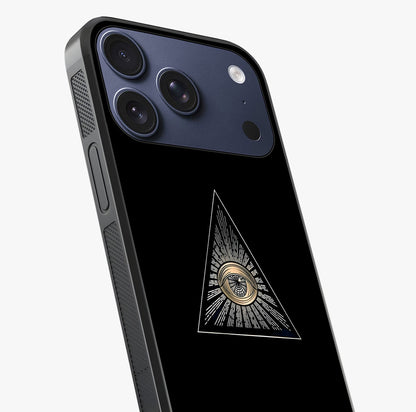 Illuminati Evil Glass Case captured at a warm angle highlighting gloss, texture and premium glass finish.