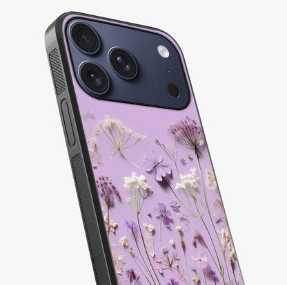 Lavender Blossom Dream Glass Case captured at a warm angle highlighting gloss, texture and premium glass finish.