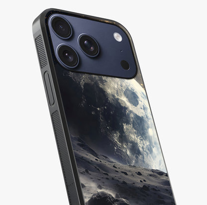 Lunar Horizon Glow Glass Case captured at a warm angle highlighting gloss, texture and premium glass finish.