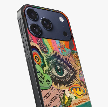 Mystic Eye Wonderland Glass Case captured at a warm angle highlighting gloss, texture and premium glass finish.