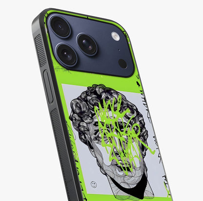 Neo Graffiti Rebellion Glass Case captured at a warm angle highlighting gloss, texture and premium glass finish.