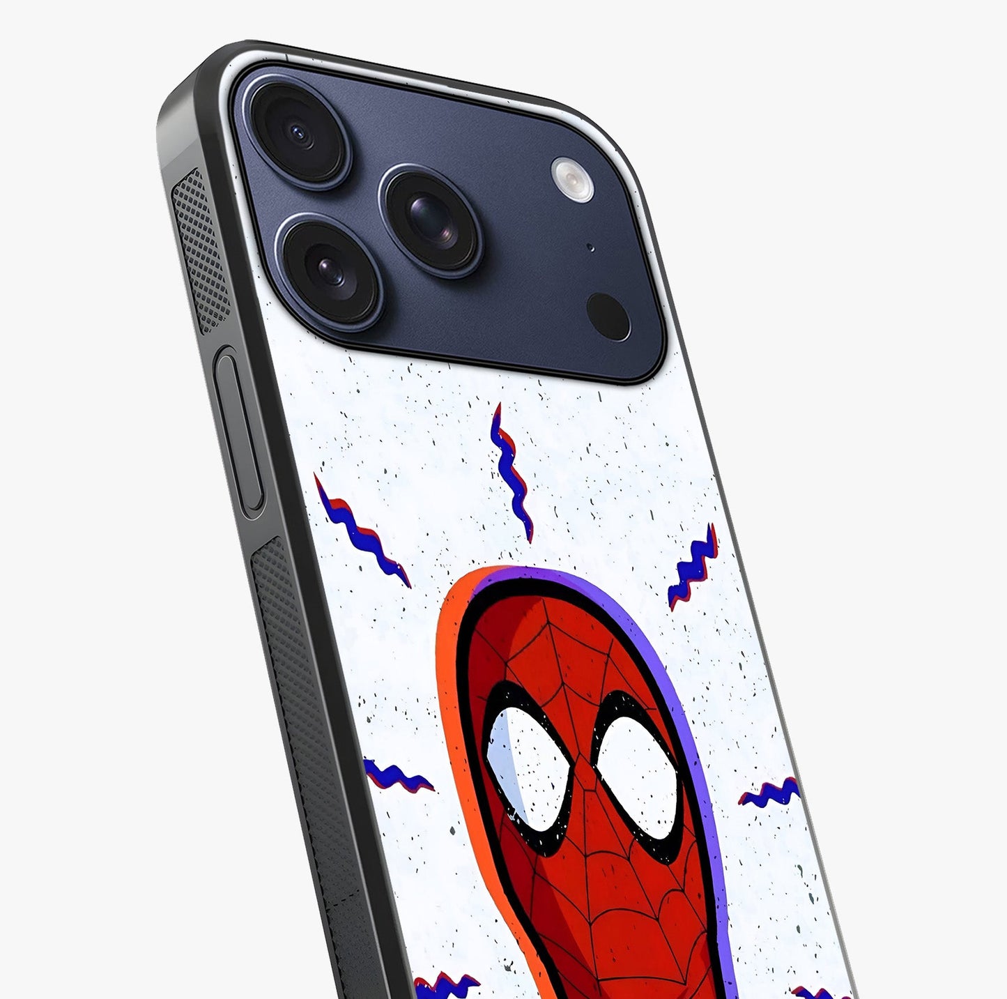 Omg Spiderman Glass Case captured at a warm angle highlighting gloss, texture and premium glass finish.