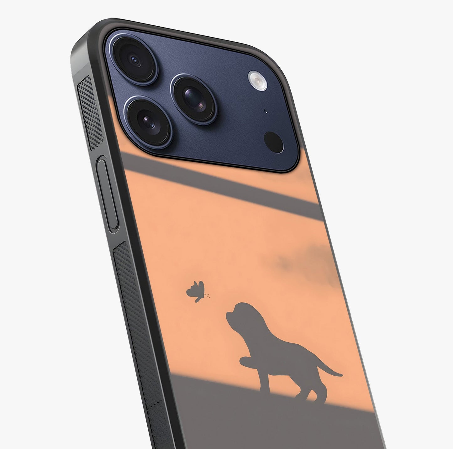 Puppy Shadow Art Glass Case captured at a warm angle highlighting gloss, texture and premium glass finish.