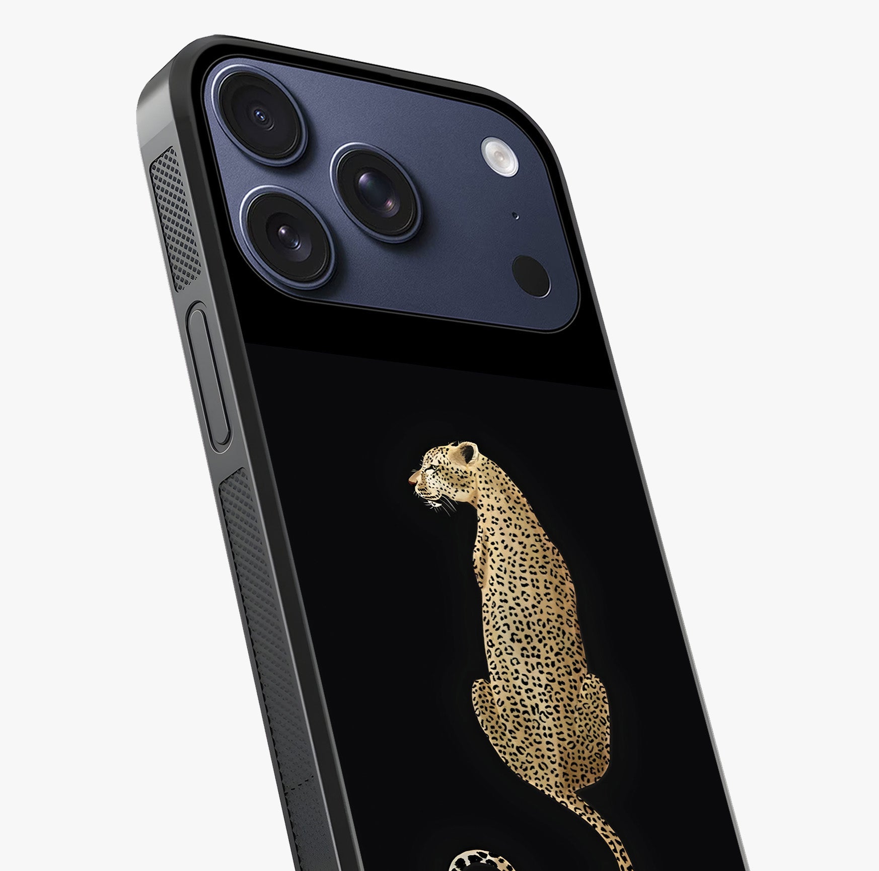 Regal Leopard Glass Case captured at a warm angle highlighting gloss, texture and premium glass finish.