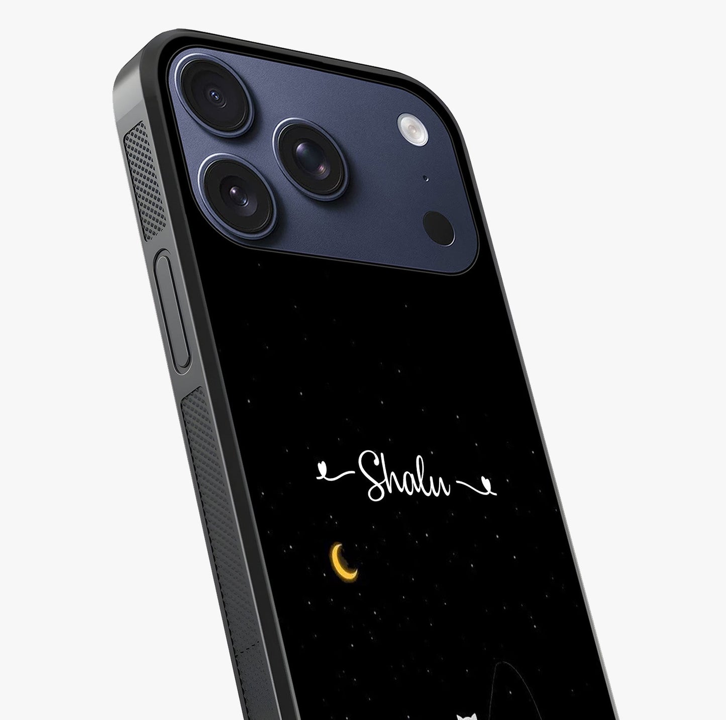 Silent Night Row Glass Case captured at a warm angle highlighting gloss, texture and premium glass finish.