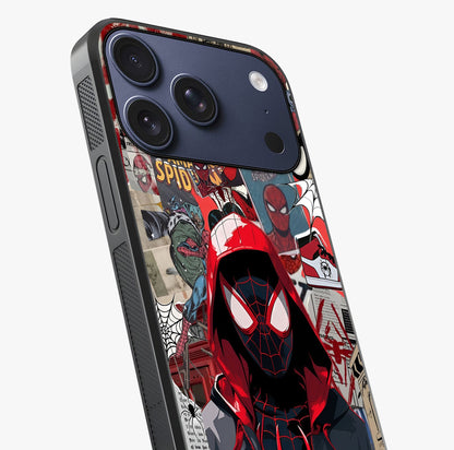 Spider Collage Street Glass Case captured at a warm angle highlighting gloss, texture and premium glass finish.