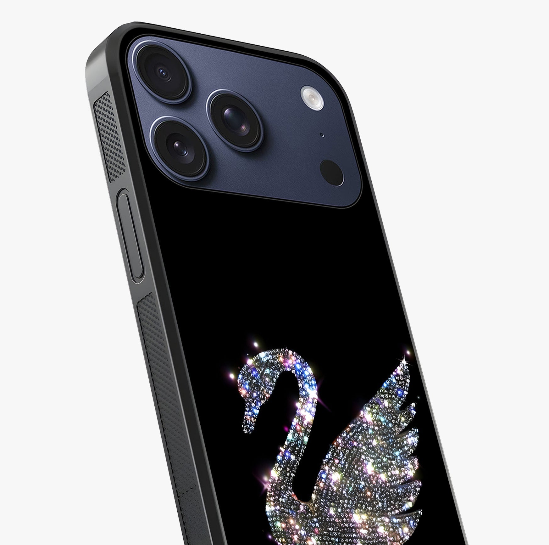 Starlit Swan Grace Glass Case captured at a warm angle highlighting gloss, texture and premium glass finish.