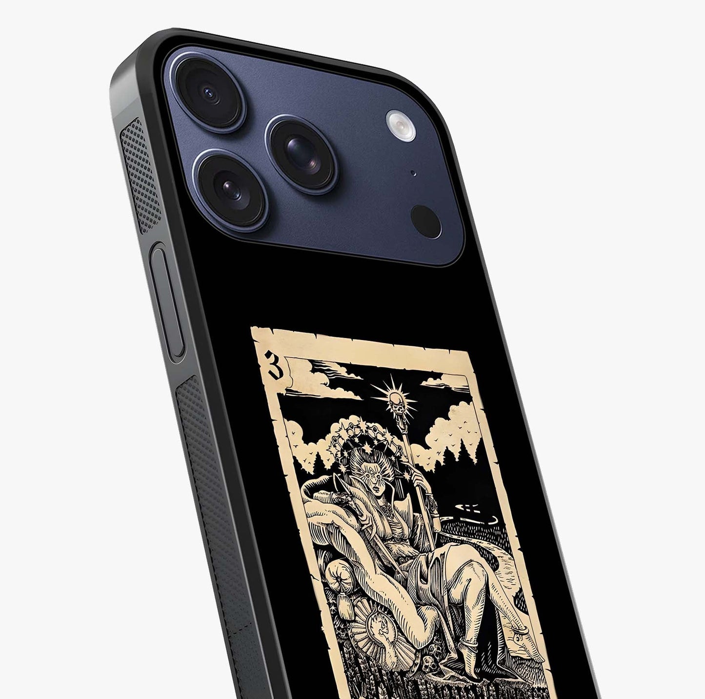 The Empress Glass Case captured at a warm angle highlighting gloss, texture and premium glass finish.