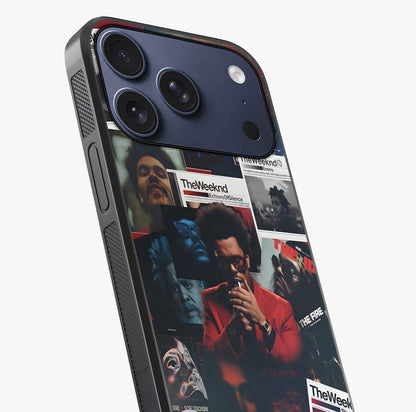 The Weeknd Glass Case displayed upright for full design visibility and premium finish.