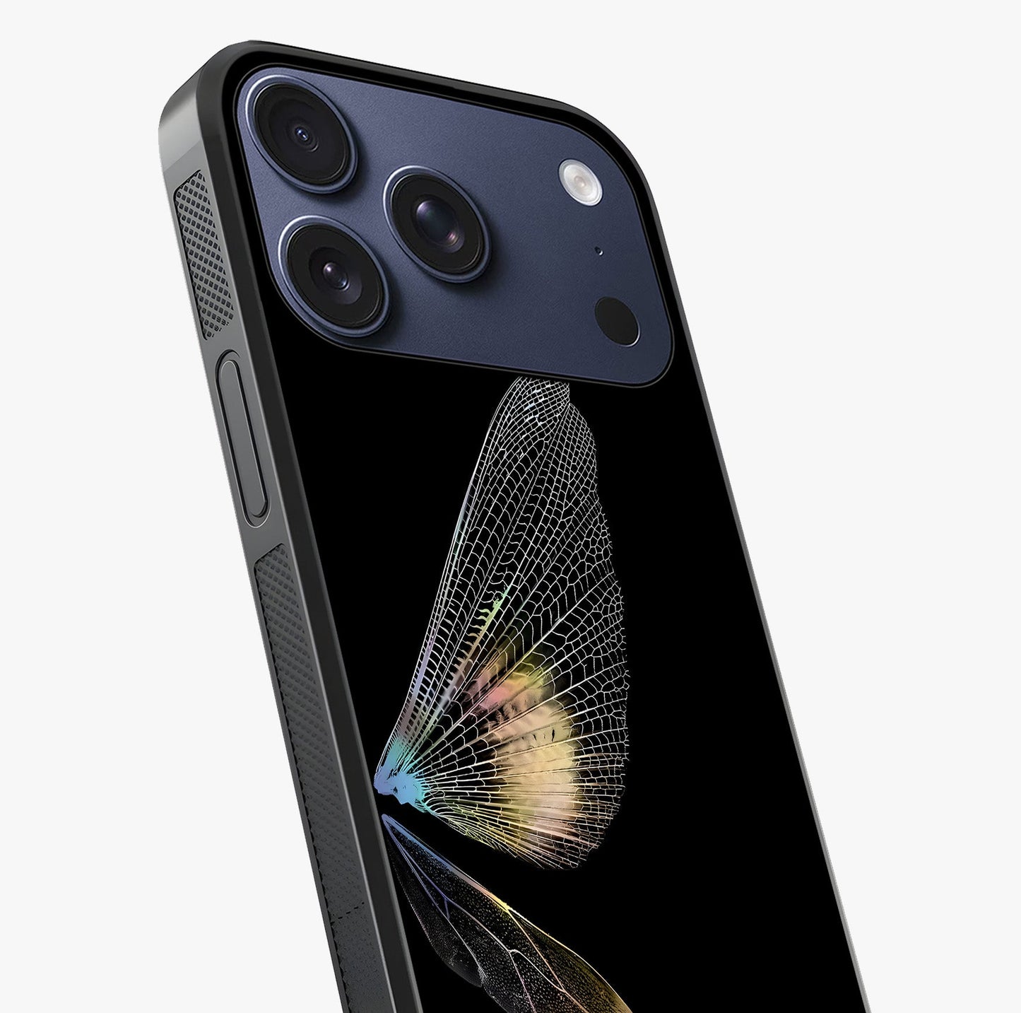 Whispers Of Wings Glass Case captured at a warm angle highlighting gloss, texture and premium glass finish.