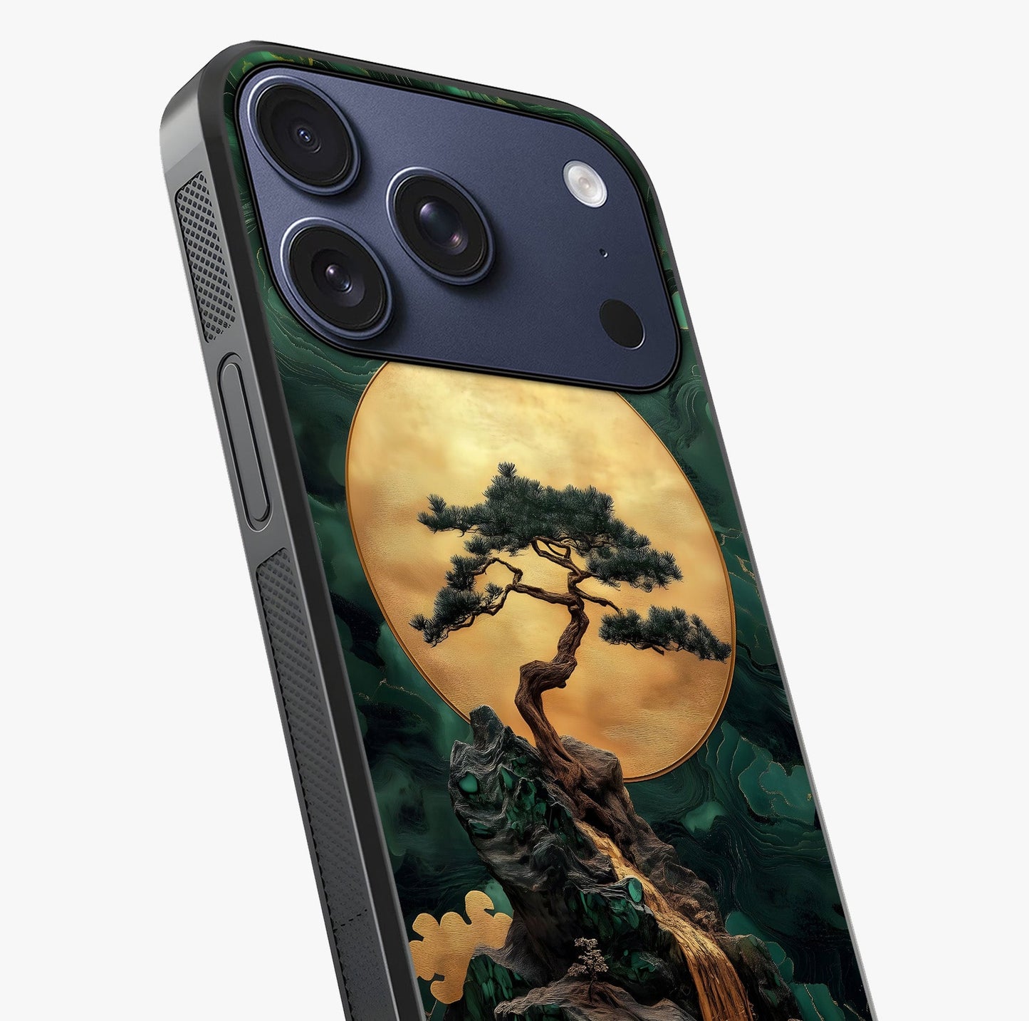 Zen Moon Rise Glass Case captured at a warm angle highlighting gloss, texture and premium glass finish.