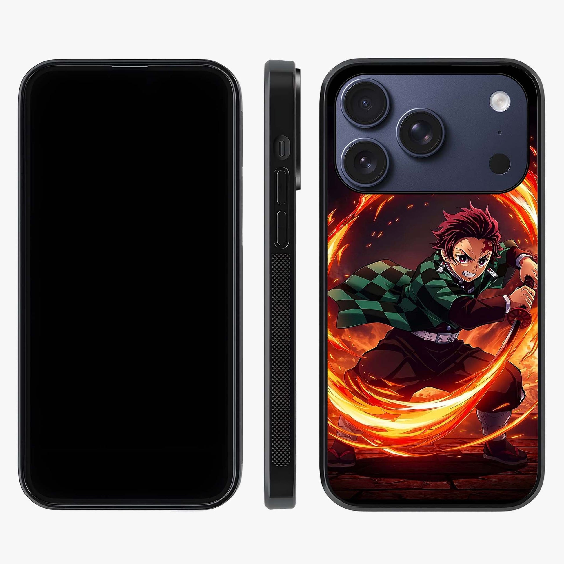 Blazing Sword Resolve Glass Case displayed upright for full design visibility and premium finish.
