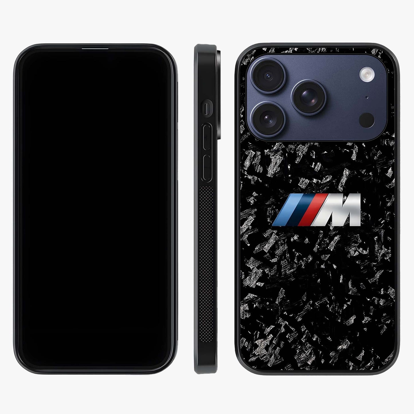 Carbon Speed Mark Glass Case displayed upright for full design visibility and premium finish.