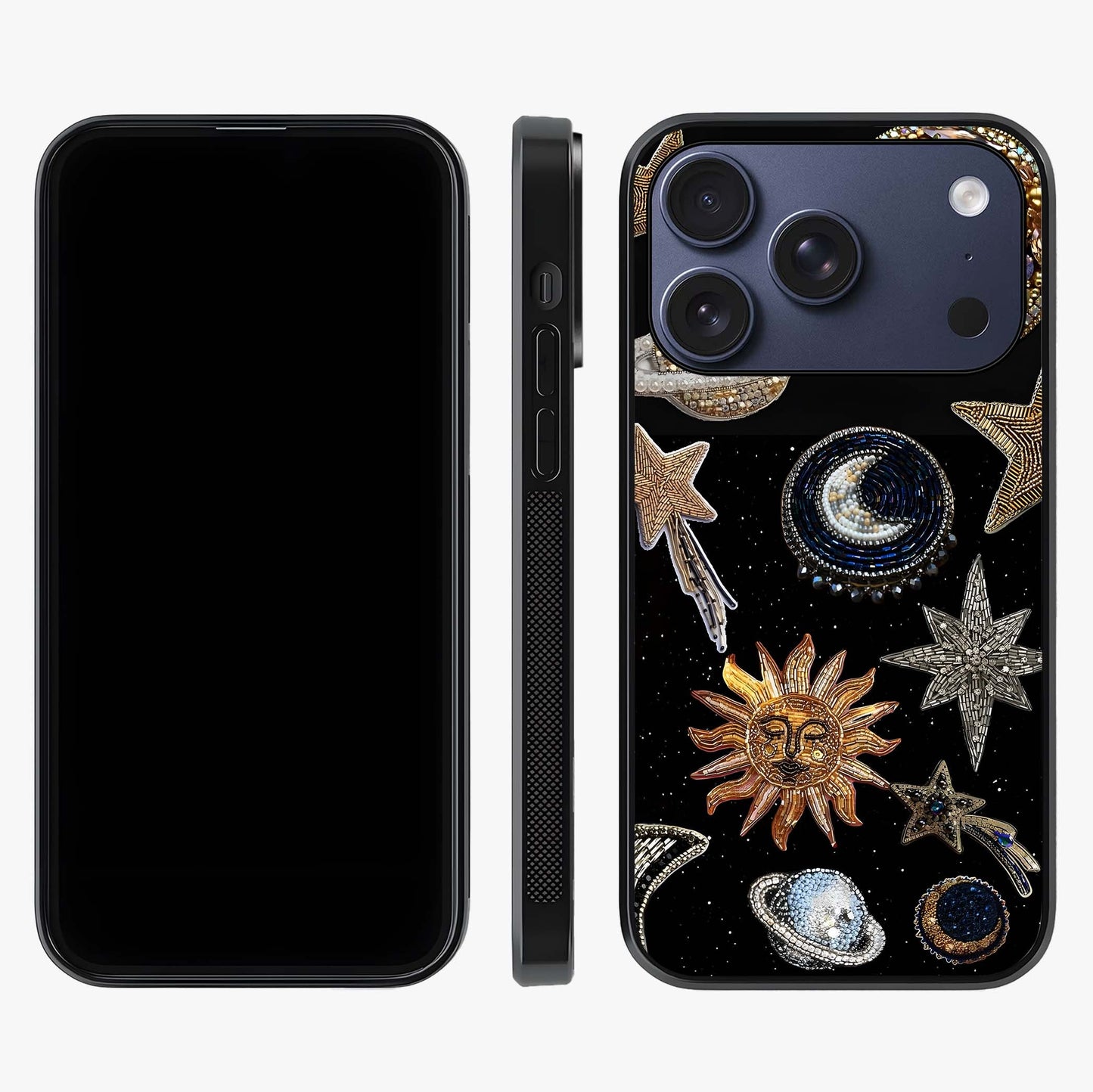 Celestial Gem Constellations Glass Case displayed upright for full design visibility and premium finish.
