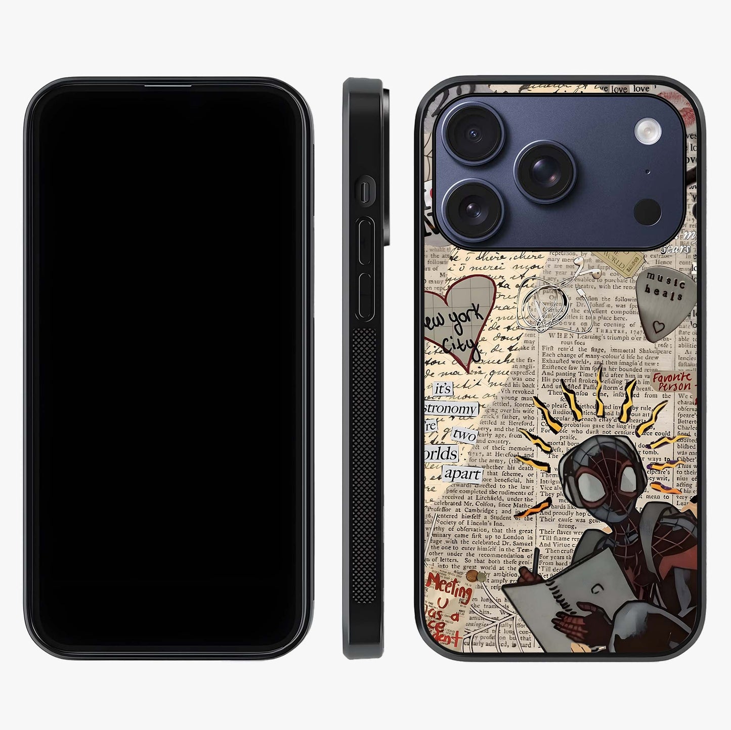 City Dream Sketch Glass Case displayed upright for full design visibility and premium finish.