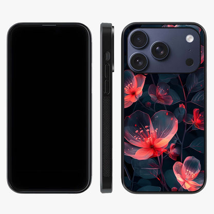 Dark Shade Of Flower Glass Case displayed upright for full design visibility and premium finish.