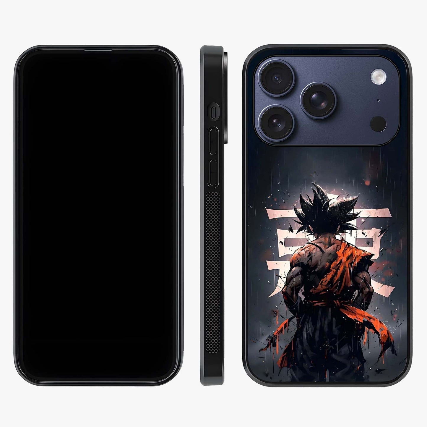 Dark Warrior In Rain Glass Case displayed upright for full design visibility and premium finish.