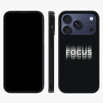Focus Mode On Glass Case displayed upright for full design visibility and premium finish.
