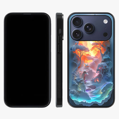 Glow Forest Portal Glass Case displayed upright for full design visibility and premium finish.