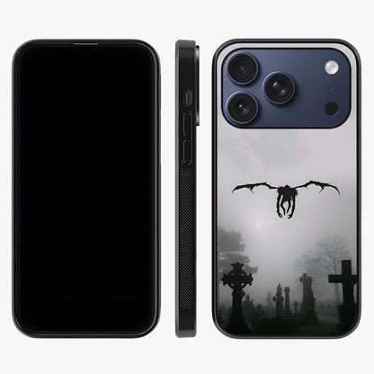 Graveyard Shadow Descent Glass Case displayed upright for full design visibility and premium finish.
