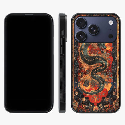 Inferno Dragon Soul Glass Case displayed upright for full design visibility and premium finish.
