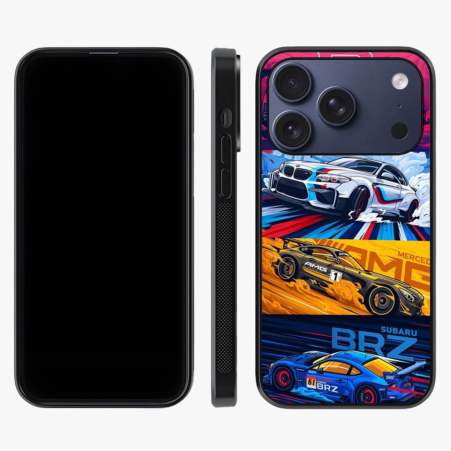 Jdm Sports Car Glass Case displayed upright for full design visibility and premium finish.