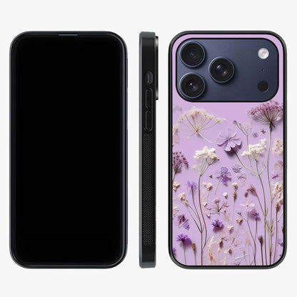 Lavender Blossom Dream Glass Case displayed upright for full design visibility and premium finish.