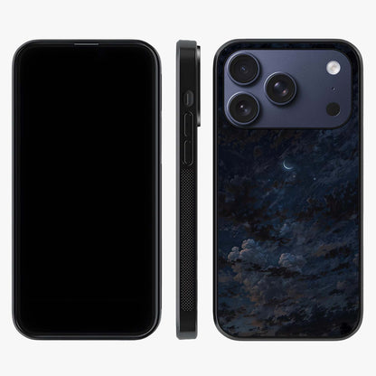 Lunar Veil Silence Glass Case displayed upright for full design visibility and premium finish.